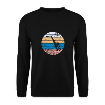 Saxofon - Unisex Pullover - Schwarz - Vorne - Alina (178cm) & Michal (187cm)