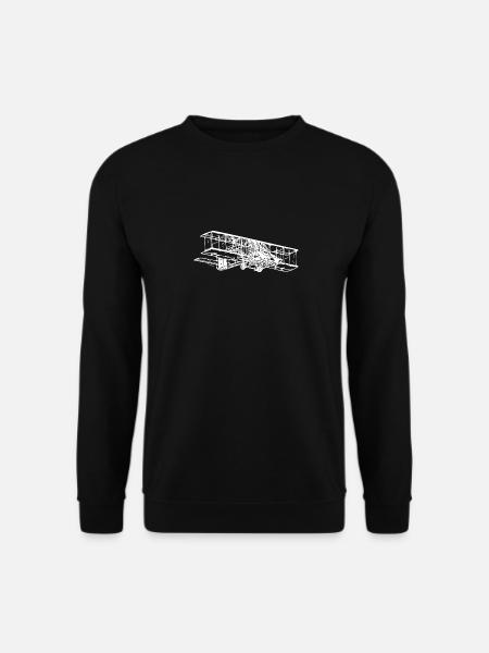 Fliegende Vintage Doppeldecker Kiste Illustration - Unisex Pullover - Schwarz