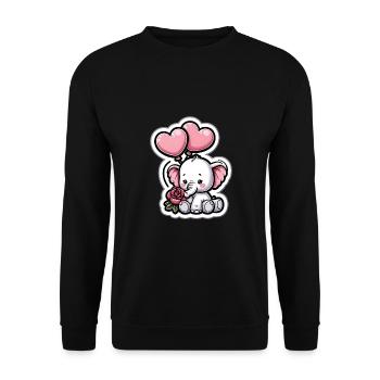 Cute baby elephant with heart balloon elephant mom - Unisex Sweatshirt - black - Front - Alina (178cm) & Michal (187cm)