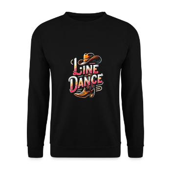 Design de danse en ligne coloré avec chapeau de cow-boy - Sweat-shirt Unisexe - noir - Devant - Alina (178cm) & Michal (187cm)