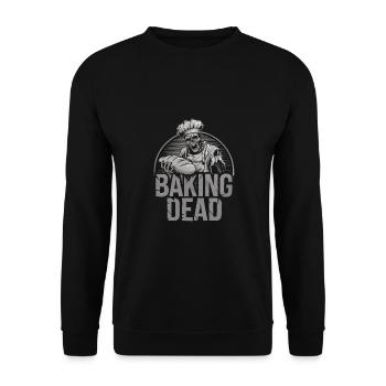 Baking Dead Zombie Baker Creepy Baker - Unisex Sweatshirt - black - Front - Alina (178cm) & Michal (187cm)