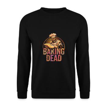 Baking Dead Zombie Baker Creepy Baker - Unisex Sweatshirt - black - Front - Alina (178cm) & Michal (187cm)