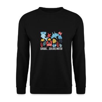 Protège les océans - Sweat-shirt Unisexe - noir - Devant - Alina (178cm) & Michal (187cm)