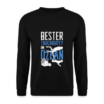 OZEAN Design für Tauchbuddes und Taucher - Unisex Pullover - Schwarz - Vorne - Alina (178cm) & Michal (187cm)