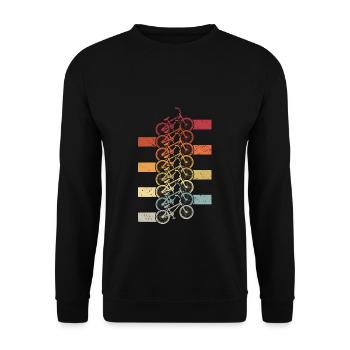 BMX cooles Retro Fan Geschenk Motiv für Junge Mädc - Unisex Pullover - Schwarz - Vorne - Alina (178cm) & Michal (187cm)