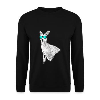 Känguru Tierliebhaber Naturfans Sonnenbrille Kängu - Unisex Pullover - Schwarz - Vorne - Alina (178cm) & Michal (187cm)