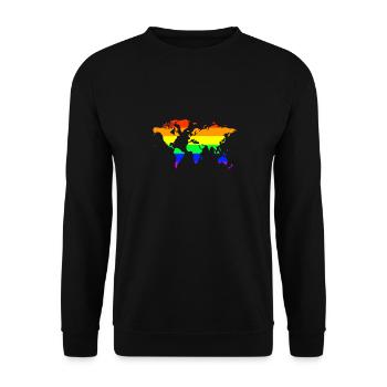 Rainbow World - Drapeau du monde de sortie - Sweat-shirt Unisexe - noir - Devant - Alina (178cm) & Michal (187cm)
