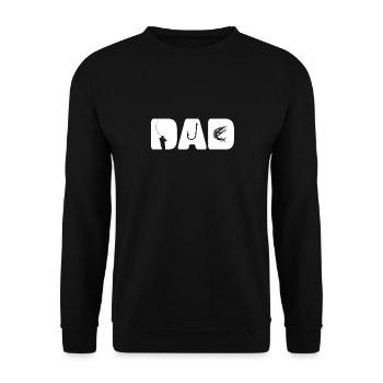 Angler Dad - Cool Father's Day Fishing Fan Custom - Unisex Sweatshirt - black - Front - Alina (178cm) & Michal (187cm)