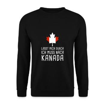 Lasst Mich Durch Ich Muss Nach Kanada Canada - Unisex Pullover - Schwarz - Vorne - Alina (178cm) & Michal (187cm)