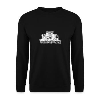 Vintage racing cars on the race track - Unisex Sweatshirt - black - Front - Alina (178cm) & Michal (187cm)