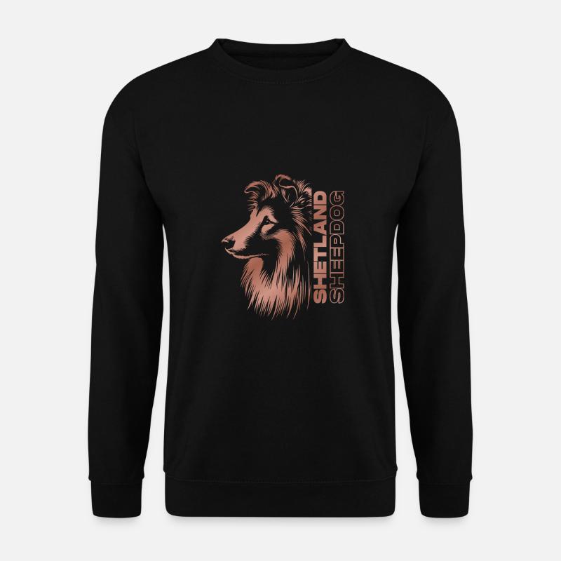 Sheltie | Shetland Sheepdog Hundekopf rosegold - Unisex Pullover - Schwarz