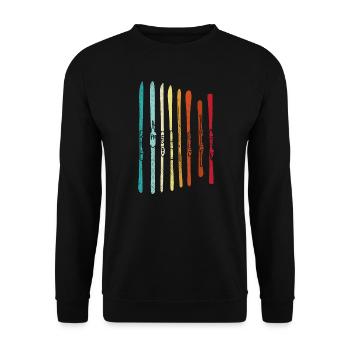 Ski. Skiläufer. Ski-Board Sammlung - Unisex Pullover - Schwarz - Vorne - Alina (178cm) & Michal (187cm)