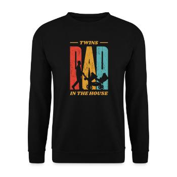 father twins dad gift father's day twin - Unisex Sweatshirt - black - Front - Alina (178cm) & Michal (187cm)