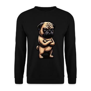 Pug Pugs Pug Owners Pug Lovers Pug Keepers - Unisex Sweatshirt - black - Front - Alina (178cm) & Michal (187cm)