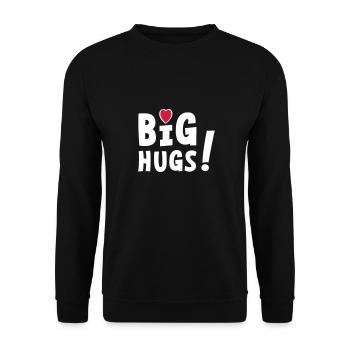 Big hugs with hearts. Embrace, embrace, hearts. - Unisex Sweatshirt - black - Front - Alina (178cm) & Michal (187cm)