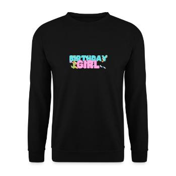 Dinosaurier Geburtstagskind - Unisex Pullover - Schwarz - Vorne - Alina (178cm) & Michal (187cm)