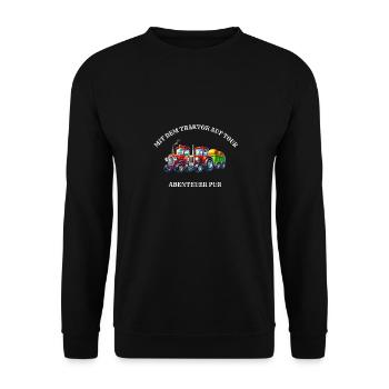 Traktor - Abenteuer PUR - Unisex Pullover - Schwarz - Vorne - Alina (178cm) & Michal (187cm)