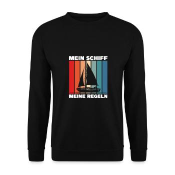 Segeln Bootsführerschein Segler Kapitän Geschenk - Unisex Pullover - Schwarz - Vorne - Alina (178cm) & Michal (187cm)