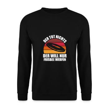 Ultimate Sport Disc Golf Frisbee Geschenk - Unisex Pullover - Schwarz - Vorne - Alina (178cm) & Michal (187cm)