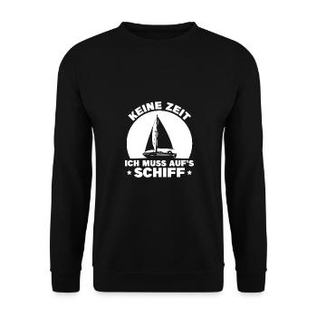 Segelschiff Segelschein Segler Kapitän Geschenk - Unisex Pullover - Schwarz - Vorne - Alina (178cm) & Michal (187cm)