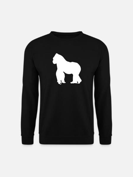 Gorilla Menschenaffe Silberrücken Geschenk - Unisex Pullover - Schwarz