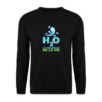 l'eau, la Molecule de la vie - Sweat-shirt Unisexe - noir - Devant - Alina (178cm) & Michal (187cm)
