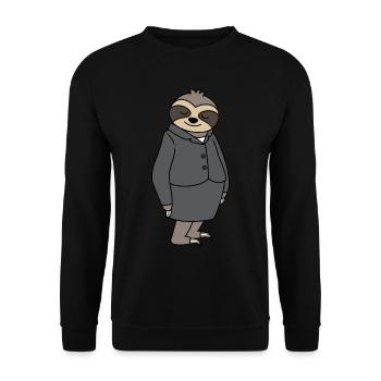 Sloth Woman Office Boss Colleague Work colleague - Unisex Sweatshirt - black - Front - Alina (178cm) & Michal (187cm)