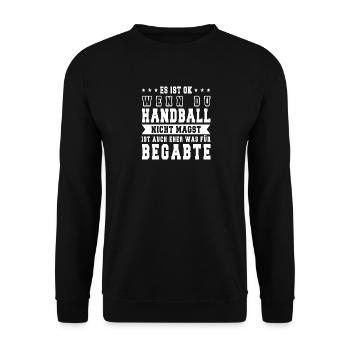 Es ist ok wenn du Handball nicht magst - Unisex Pullover - Schwarz - Vorne - Alina (178cm) & Michal (187cm)