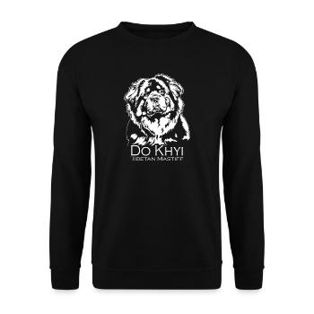 Do Khyi Tibetan Mastiff Portrait Dogs Wilsigns - Unisex Sweatshirt - black - Front - Alina (178cm) & Michal (187cm)