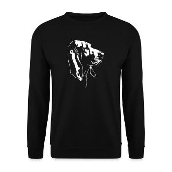 Basset Hound Silhouette Hunde Hund Wilsigns - Unisex Pullover - Schwarz - Vorne - Alina (178cm) & Michal (187cm)