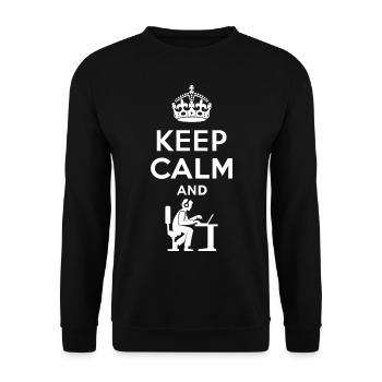 Keep Calm - Nerd - Programmieren - Gamen - Unisex Pullover - Schwarz - Vorne - Alina (178cm) & Michal (187cm)