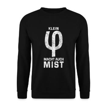 Klein Phi macht auch Mist! Tolles Phi-Shirt! - Unisex Pullover - Schwarz - Vorne - Alina (178cm) & Michal (187cm)