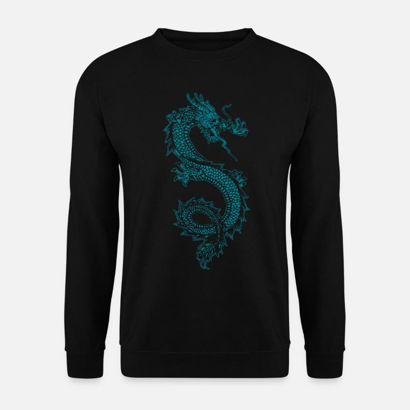 Drache Feuer Märchen Fliegen Saga Fantasy Geschenk - Unisex Pullover - Schwarz