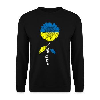Pray For Ukraine Sunflower Peace - Unisex Pullover - Schwarz - Vorne - Alina (178cm) & Michal (187cm)