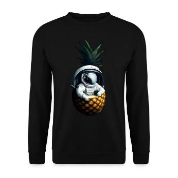 Astronaute à l’ananas - Sweat-shirt Unisexe - noir - Devant - Alina (178cm) & Michal (187cm)