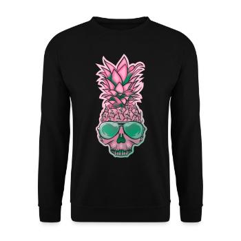 Skull Pineapple 2 - Unisex Sweatshirt - black - Front - Alina (178cm) & Michal (187cm)