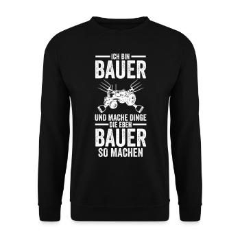 Landwirtschaft Landwirt Traktor Bauernhof Bauer - Unisex Pullover - Schwarz - Vorne - Alina (178cm) & Michal (187cm)