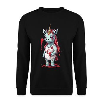 Licorne zombie Halloween point culminant Spooky Design - Sweat-shirt Unisexe - noir - Devant - Alina (178cm) & Michal (187cm)