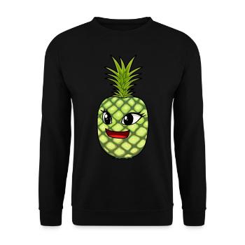 Fruit Foxes Fruit Summer Pineapple - Unisex Sweatshirt - black - Front - Alina (178cm) & Michal (187cm)