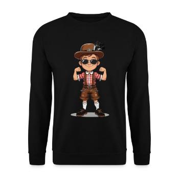 Garçon à Lederhosen Bière JGA Majorque Bavière Alcool - Sweat-shirt Unisexe - noir - Devant - Alina (178cm) & Michal (187cm)