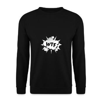 WTF comic what the fuck - Unisex Sweatshirt - black - Front - Alina (178cm) & Michal (187cm)