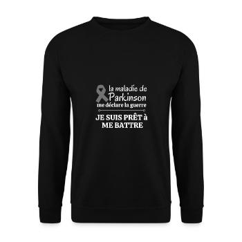 la maladie de parkinson me déclare la guerre - Sweat-shirt Unisexe - noir - Devant - Alina (178cm) & Michal (187cm)