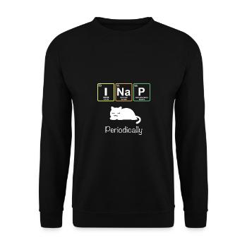 I Nap Periodically - Funny Science Cat Katze - Unisex Sweatshirt - black - Front - Alina (178cm) & Michal (187cm)