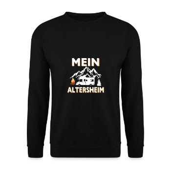 Mein Altenheim ist überall - Unisex Pullover - Schwarz - Vorne - Alina (178cm) & Michal (187cm)