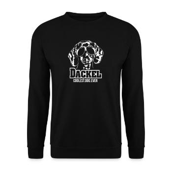 DACHEL coolest dog - Unisex Sweatshirt - black - Front - Alina (178cm) & Michal (187cm)