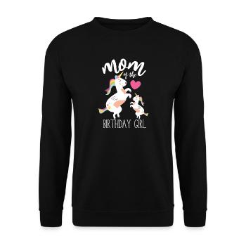 Mère de l'anniversaire - fille d'anniversaire - Sweat-shirt Unisexe - noir - Devant - Alina (178cm) & Michal (187cm)
