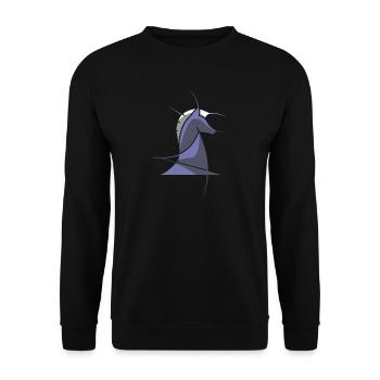 Chess Horse Modern – Abstract Chess Design - Unisex Sweatshirt - black - Front - Alina (178cm) & Michal (187cm)