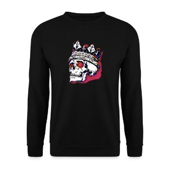 Crâne avec couronne - Sweat-shirt Unisexe - noir - Devant - Alina (178cm) & Michal (187cm)