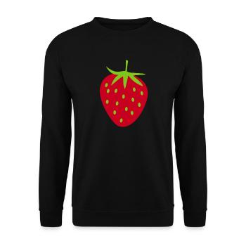 Erdbeere Ernte Mai Frucht Obst fruchtig Garten - Unisex Pullover - Schwarz - Vorne - Alina (178cm) & Michal (187cm)
