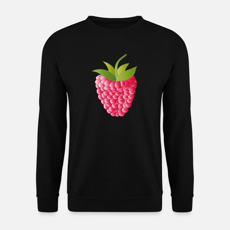 pink rote reife Himbeere - Unisex Pullover - Schwarz